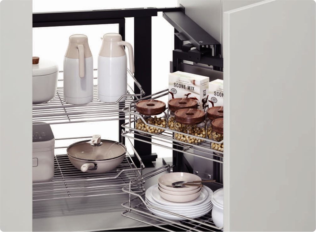 KỆ GÓC LIÊN HOÀN INOX 304 NAN OVAL